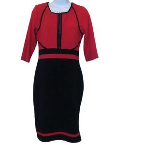 Red and Black Colorblock Jersey Dress Sz 12 (runs larger)